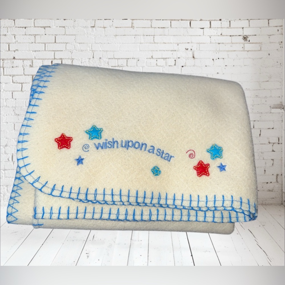 Baby Connection Yellow Blanket Lovey Wish Upon A Star Plush Fleece Stitch Edge